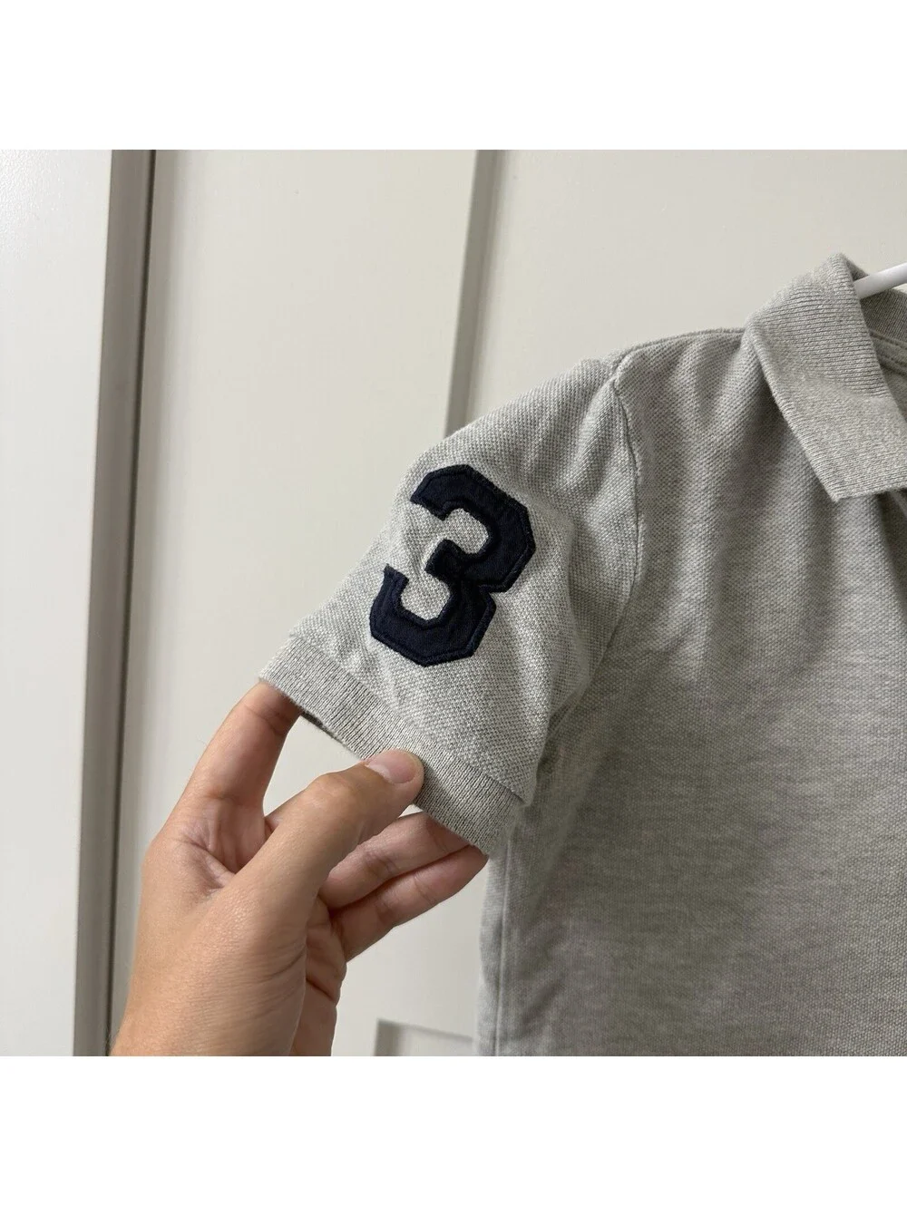 Ralph Lauren Kids Gray Big Pony Polo Shirt Navy Logo #3 Short Sleeve 3T 4T
